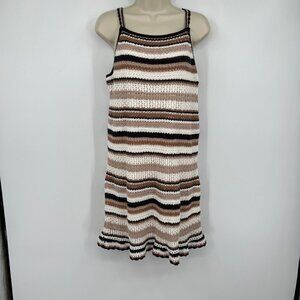 American Eagle Striped Crochet Dress woman's size Medium M lined